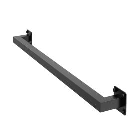 4ft Wall Mounted Stair Handrail Black Iron 250lbs Load Capacity Square Tube