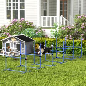 6 Piece Dog Agility Set with Adjustable Height Jump Bars (Option: Blue-980x200x200 mm)