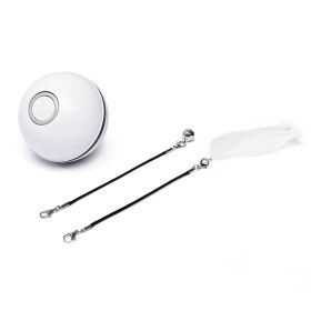 LED Laser Electronic Rolling Pet Funny Cat Toy Ball (Option: WhiteRecharge)