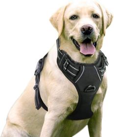 Dog Harness; No-Pull Pet Harness with 2 Leash Clips; Adjustable Soft Padded Dog Vest; Reflective No-Choke Pet Oxford Vest with Easy Control Handl (Color: Classic Black, size: small)